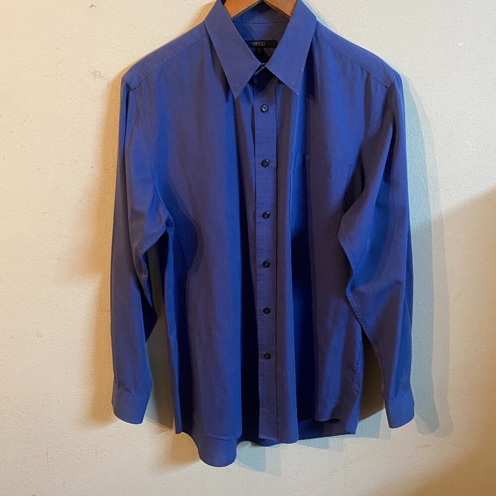 G2000 MEN'S 15 1/2, 32 1/2 BLUE BUTTON-DOWN DRESS SHIRT